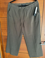 Liverpool Women’s Green Solid Dress Pants Straight Leg Drawstring Pockets 12 picture