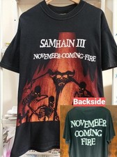 Samhain Band Tshirt Vintage 90s Novembe Coming Fire Danzig Retro Tshirt picture