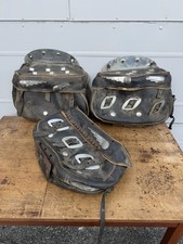 Three Original Harley-Davidson Panhead Saddlebags Leather Buco Mounting Plates  picture