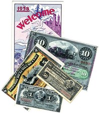 El Banco Español de La isla Set o f 4 ORIGINAL  Bills 1896 and One Brochure 1938 picture