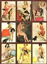 90 Gil Elvgren Calendar Pinups Trading Cards Complete Set 1993 Mint + 6 Inserts picture