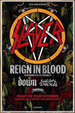 SLAYER Reign In Blood 40th Anniversary 2026 Ltd Ed New RARE Poster Display DOWN picture