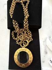 CHANEL Magnifying Glass Pendant Necklace Vintage 1990-1992 Collection 28 picture