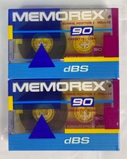 NOS Set of 2 MEMOREX DBS 90 Audio Cassette Tapes Normal Position I NEW SEALED picture