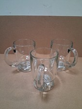 3 Princess House Heritage Large Footed Coffee Cup, Thick Heavy Glass 16 oz NICE picture