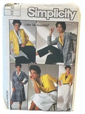 Simplicity 7271 Skirt Pants Blouse Jacket Misses Size 16 1980s Wardrobe picture
