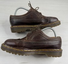 Vtg Dr Doc Martens Leather Wing Tip Brogue Oxford Made In England 3989 Size 9 picture