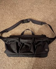 PORTER FORCE Waist Bag Black Nylon Shoulder Crossbody Bag Yoshida Japan picture