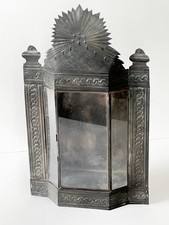 Antique Mexican Tin Glass Nicho Box picture
