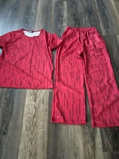  Women's 2-Piece Outfit Set New Red/Black Crew Neck ,pant Elastic size,L pockets picture
