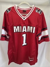 Miami RedHawks University Colosseum Red Jersey V-Neck Men’s S M L XL #1 Home picture