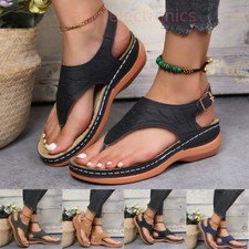 Women's Orthopedic Sandals Casual Flat Shoes Flip Flops Ladies Low-Wedge Comfort picture