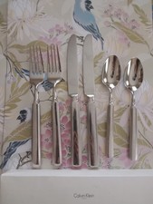 Calvin Klein Home Lenox Art Deco Style 6 pc Flatware 2 Forks  Knives  Spoons NEW picture