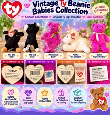 Vintage TY Beanie Babies 5 Piece Lot The End Millennium Mystic Tags Collectible picture