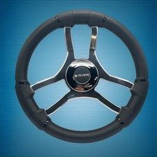 Malera Boat Steering Wheel Chrome Spokes | ABS Chrome Dome - Gussi SS Center picture
