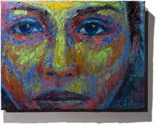 ORIGINAL FAUVE POP ART SIGNED OIL PAINTING ABSTRACT A PORTRAIT GIRL WOMAN FEMALE picture