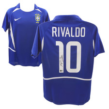Rivaldo Signed Brazil FC Away Soccer Jersey #10 with Beckett Witness picture