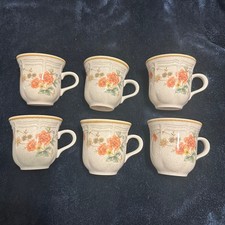 Mikasa Garden Club Silk Bouquet EC 463 Vintage Floral Coffee Mugs Set of 6 picture