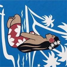 NEW Hinano Tahiti Sky Beach Towel NWT Blue Vahine Palm Polynesian Souvenir picture