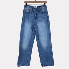 Paige The High Rise Skater Wide Leg Jeans Womens 7/28 Blue Five Pocket Zip Fly picture