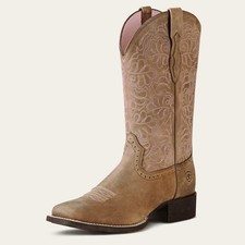 Ariat Women's Round Up Remuda Boots Sz 8.5 Brown Bomber Full-Grain Leather picture