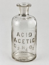 Vintage Vinegar Bottle Wheaton Acetic Acid C2H4O2 Pharmacy Chemistry Apothecary picture