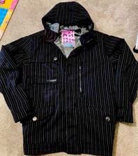 Vintage Y2K Burton Snowboarding Jacket Beautiful - Black/White Pinstripes  XL 🔥 picture