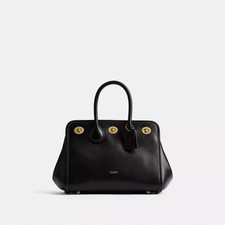 Coach Turnlock Tote Bag 22 Brass Black CHD86 B4/BK Auth New from JP picture