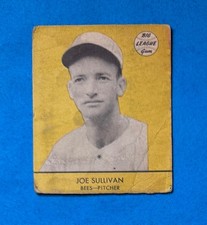 1941 GOUDEY #22 JOE SULLIVAN BASEBALL CARD - YELLOW BACKGROUND TOUGH SHORT PRINT picture