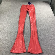 Guapi Blood Diamond Pants Womens 28 Red Flared Faux Leather Limited Edition 100 picture