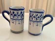 Talabricense Talavera 34 Pair of Mugs Mexico Pottery Handmade mint picture