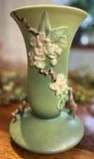 Lovely ROSEVILLE Pottery, Vintage, Apple Blossom, 10 inch Vase, Soft Green Color picture