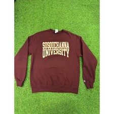 Champion Susquehanna University Sweatshirt Mens Large Maroon Crewneck Eco Fleece picture