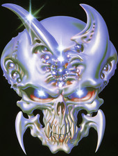 Futuristic Demon Skull Chrome Gothic Art Poster 18x24in picture