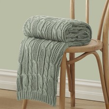 Aormenzy Cable Knit Throw Blanket 60 x 80 Inches Sage Green picture