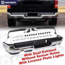 Chrome Rear Bumper Assembly Fit 19-24 RAM 1500 Dual Exhaust w/o Park Sensor Hole picture