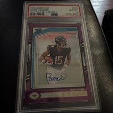 2024 PANINI DONRUSS #309 ROME ODUNZE AUTOGRAPH-PURPLE PSA 8 NM MT CHICAGO BEARS picture