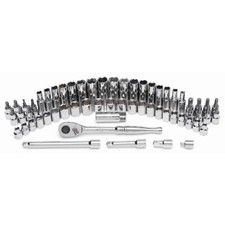 Master Mechanic 60 Piece Mechanics SAE Socket Tool Set, 3/8 Inch Drive Bits picture