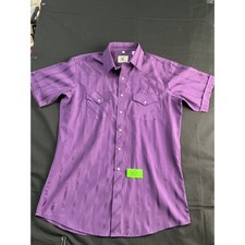 Corral West Ranchwear Mens Purple Pearl Snap Western Shirt Short Sleeve Large picture