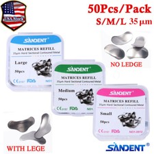 1-100 x Dental Metal Matrices Matrix Band Sectional Contoured Refill S/M/L 35μm picture