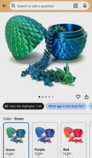 JOYIN Crystal Dragon 3D Printed Surprise Egg Set 3 Pcs Dragon & Eggs picture