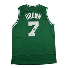 Autographed/Signed Jaylen Brown Boston Green Basketball Jersey Beckett COA picture