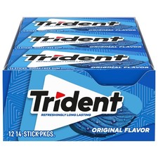 Trident Original Flavor Sugar Free Gum, 12 Packs of 14 Pieces (168 Total Pieces) picture