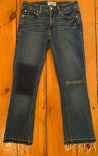 Derek Lam 10 Crosby Mid Rise Slim Straight Cropped Flare Jeans Size 27 picture