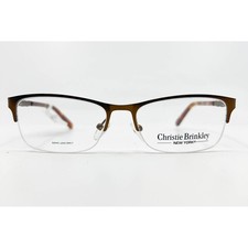 Christie Brinkley Eyeglasses Women Brown New Semi-Rimless 52-16-135 LT52076523 picture