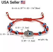 Style Hand Braided Lucky Red String Charm Bracelet Women Men Blue Evil Eye Round picture