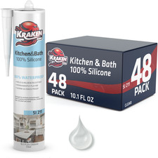 Kraken Kitchen & Bath Silicone Sealant 100% Waterproof Caulk  10.1oz 48 Pk Clear picture