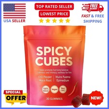 1x Spicy Cubes Hot Peach Gummies With Chili Pepper, Maca Root Muira Puama Gummy picture