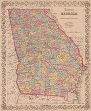 Map Of Georgia 1862 Vintage Historic Map Poster Print picture