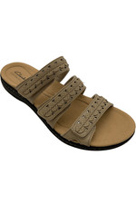 Clarks Collection Leather Slide Sandals Laurieann Cove Sand picture